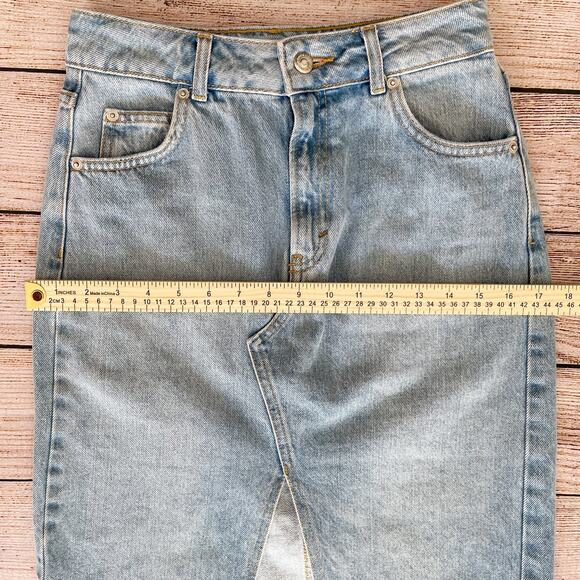 WOMEN'S SIZE 2 TOPSHOP MOTO JEAN PENCIL SKIRT - Picture 6 of 6